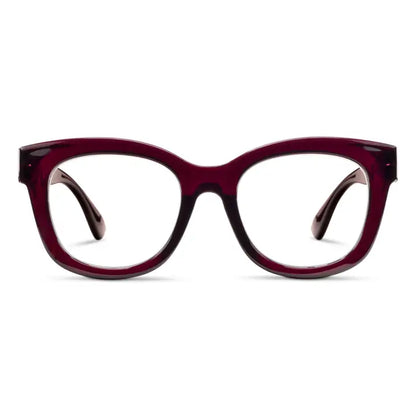 Center Stage Blue Light Glasses (Dark Cherry)