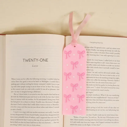 Bows Pink Acrylic Bookmark