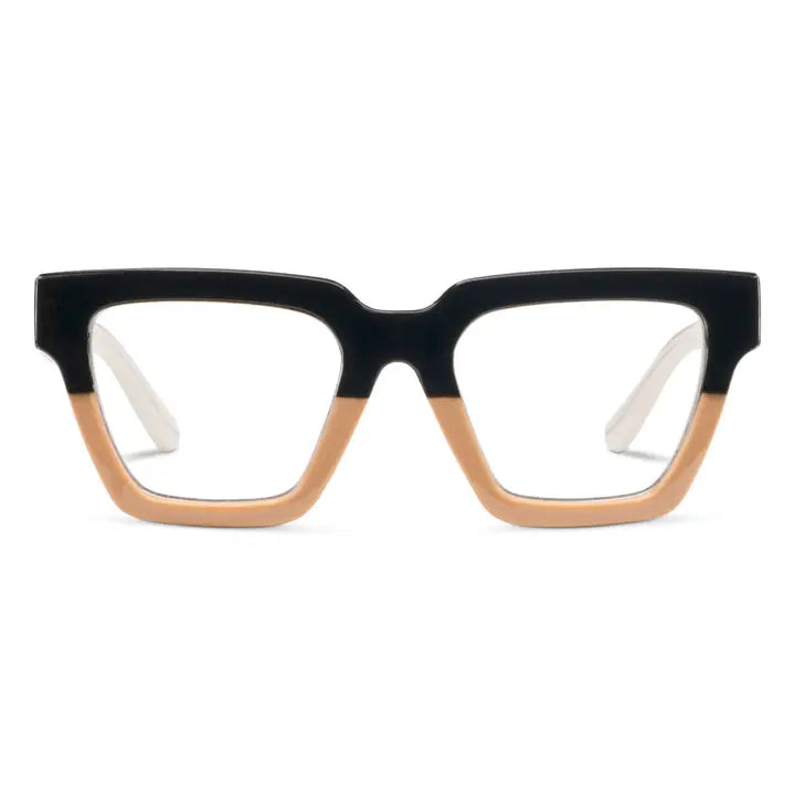 Black/Tan Take A Bow Glasses +1.25