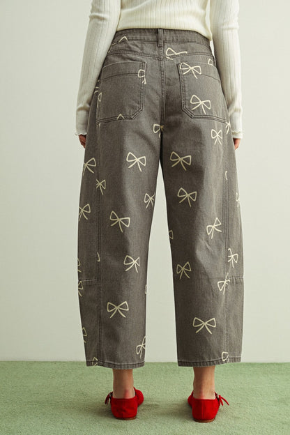 Coquette Charm Barrel Jeans
