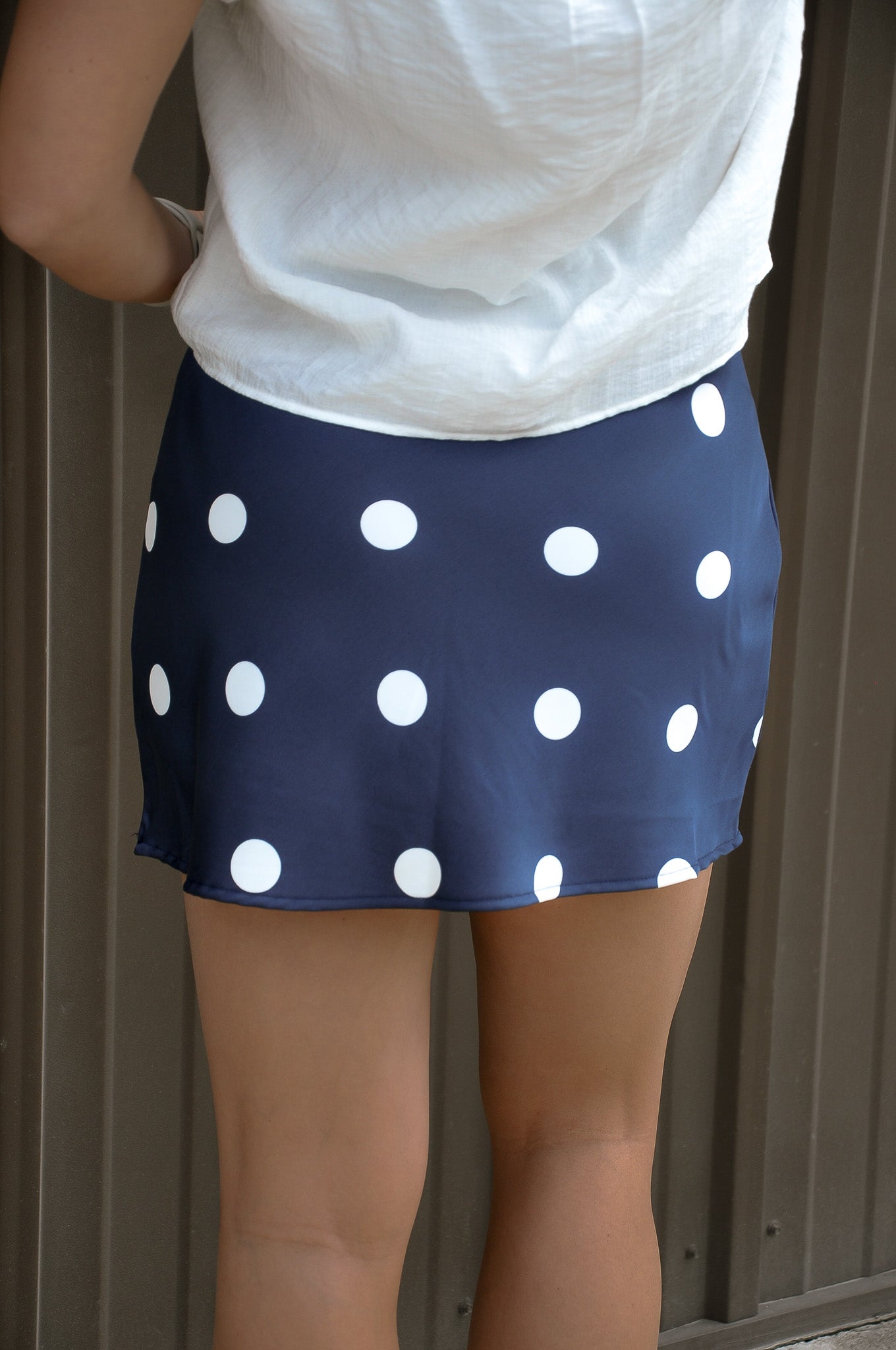 Short Lined Satin Bias Mini Skirt