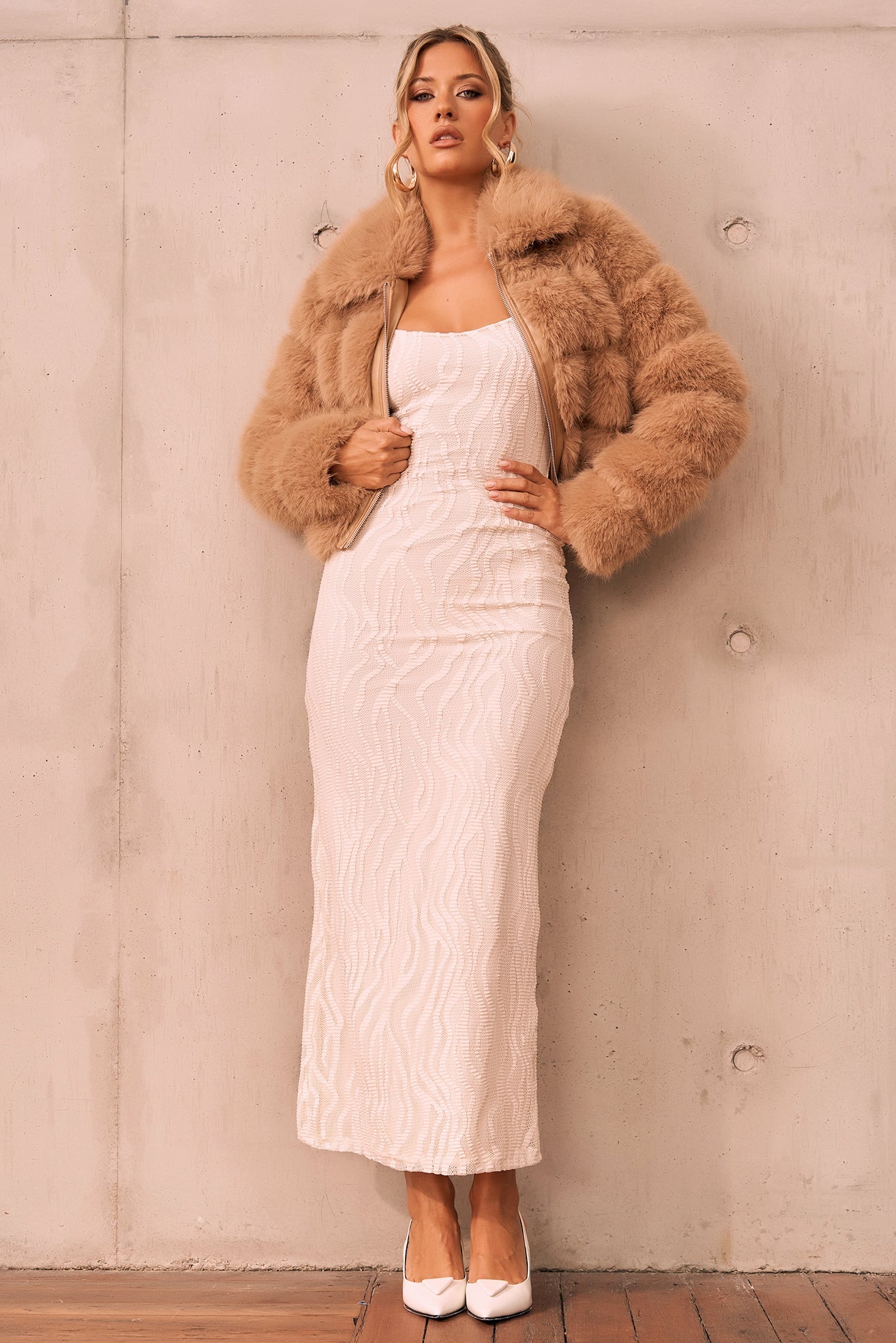 Love Life Faux Fur Jacket - Tan