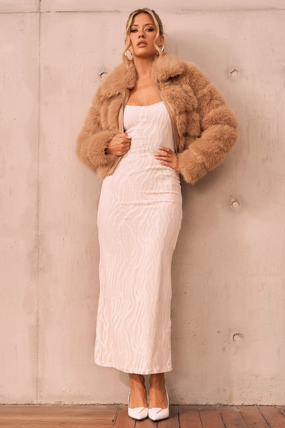 Love Life Faux Fur Jacket - Tan