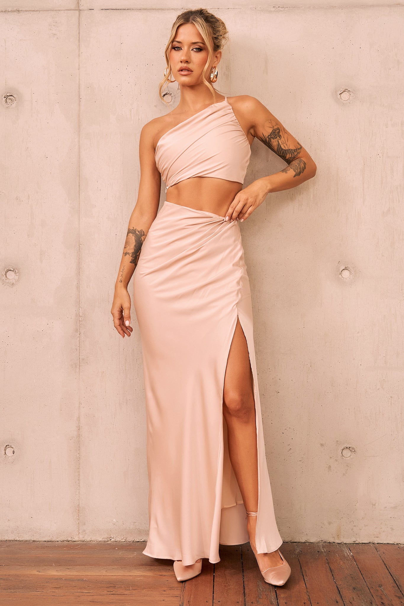 Make You Mine Maxi Skirt - Beige