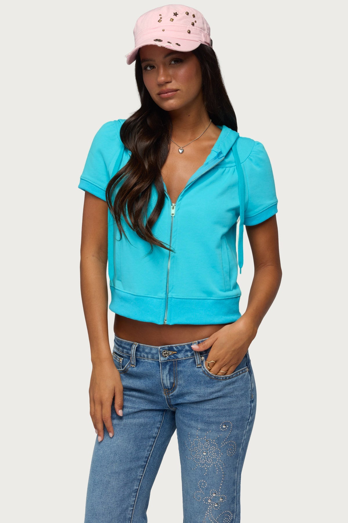 Daisi Short Sleeve Hoodie Top