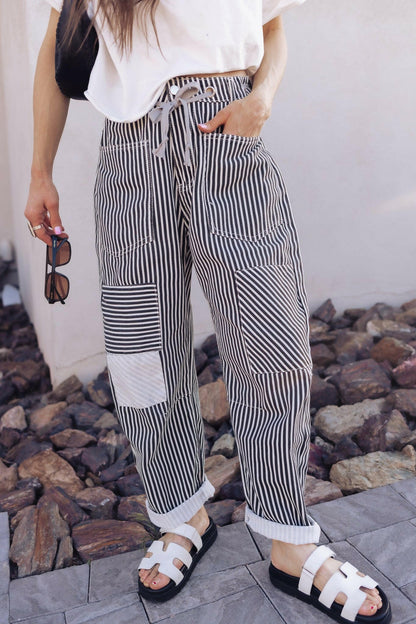 Easy Days Patchwork Railroad Striped Pants