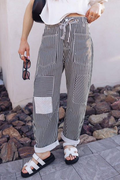 Easy Days Patchwork Railroad Striped Pants