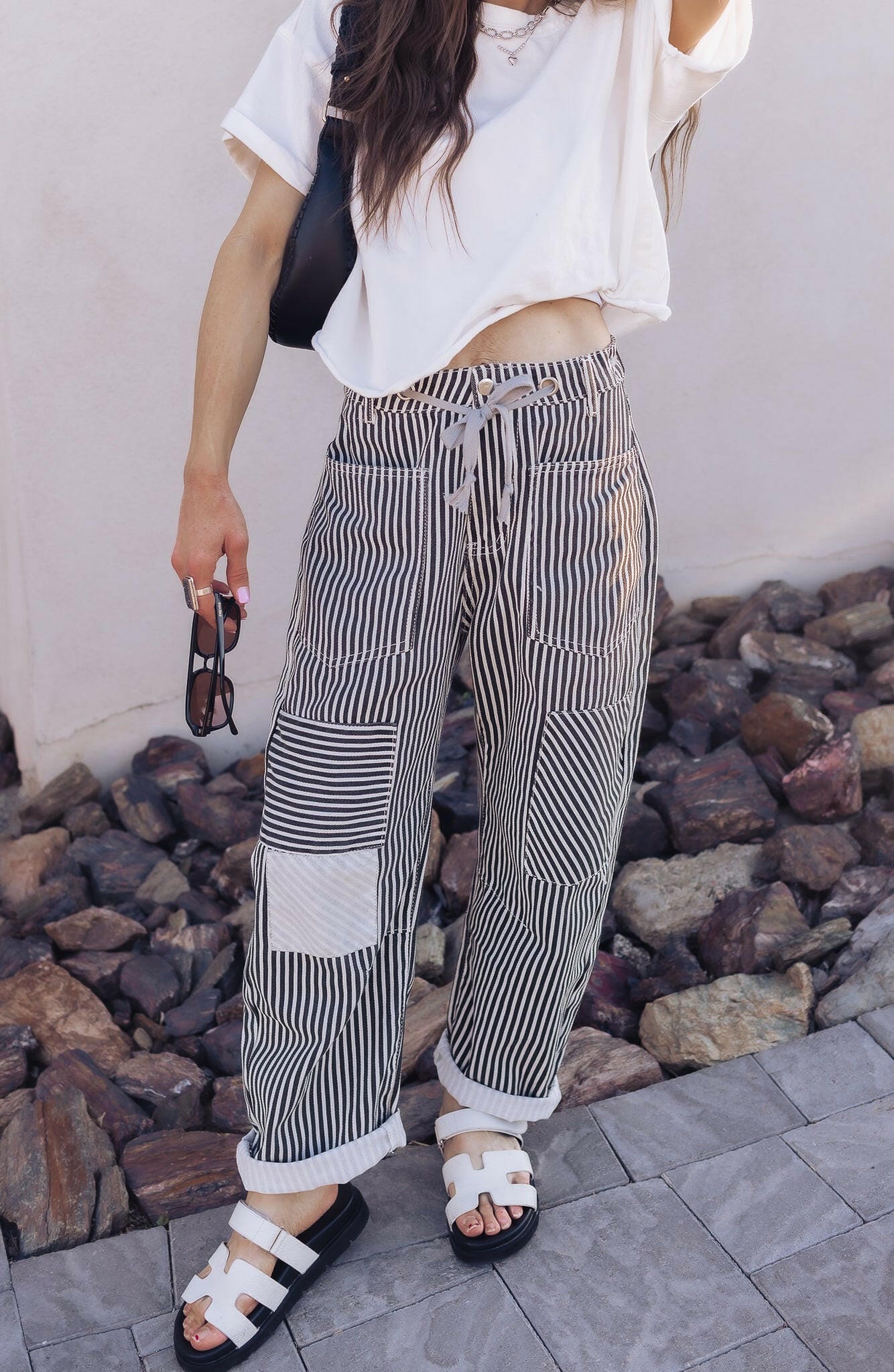Easy Days Patchwork Railroad Striped Pants