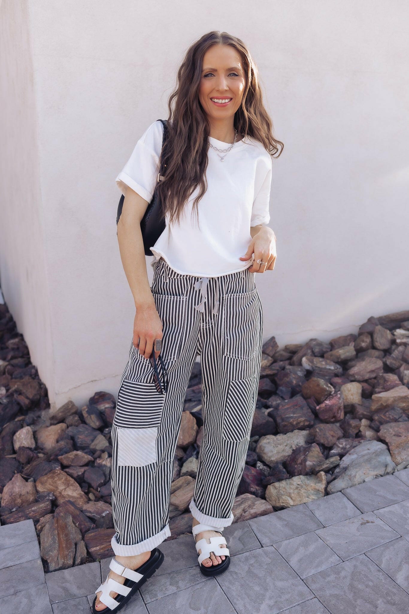 Easy Days Patchwork Railroad Striped Pants