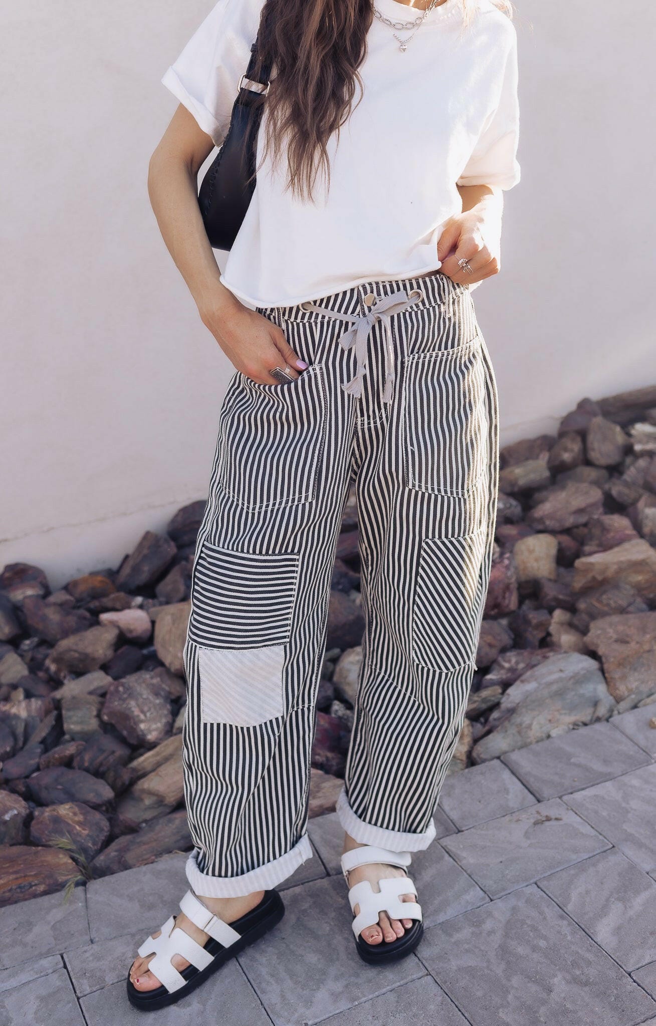 Easy Days Patchwork Railroad Striped Pants