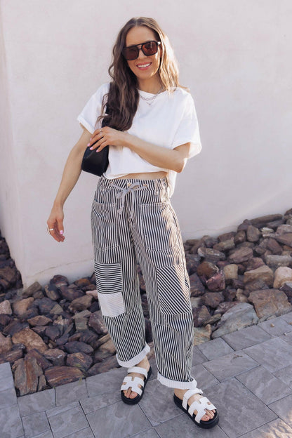 Easy Days Patchwork Railroad Striped Pants