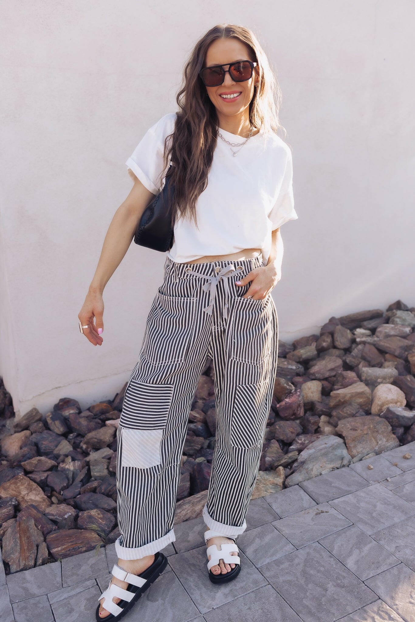 Easy Days Patchwork Railroad Striped Pants