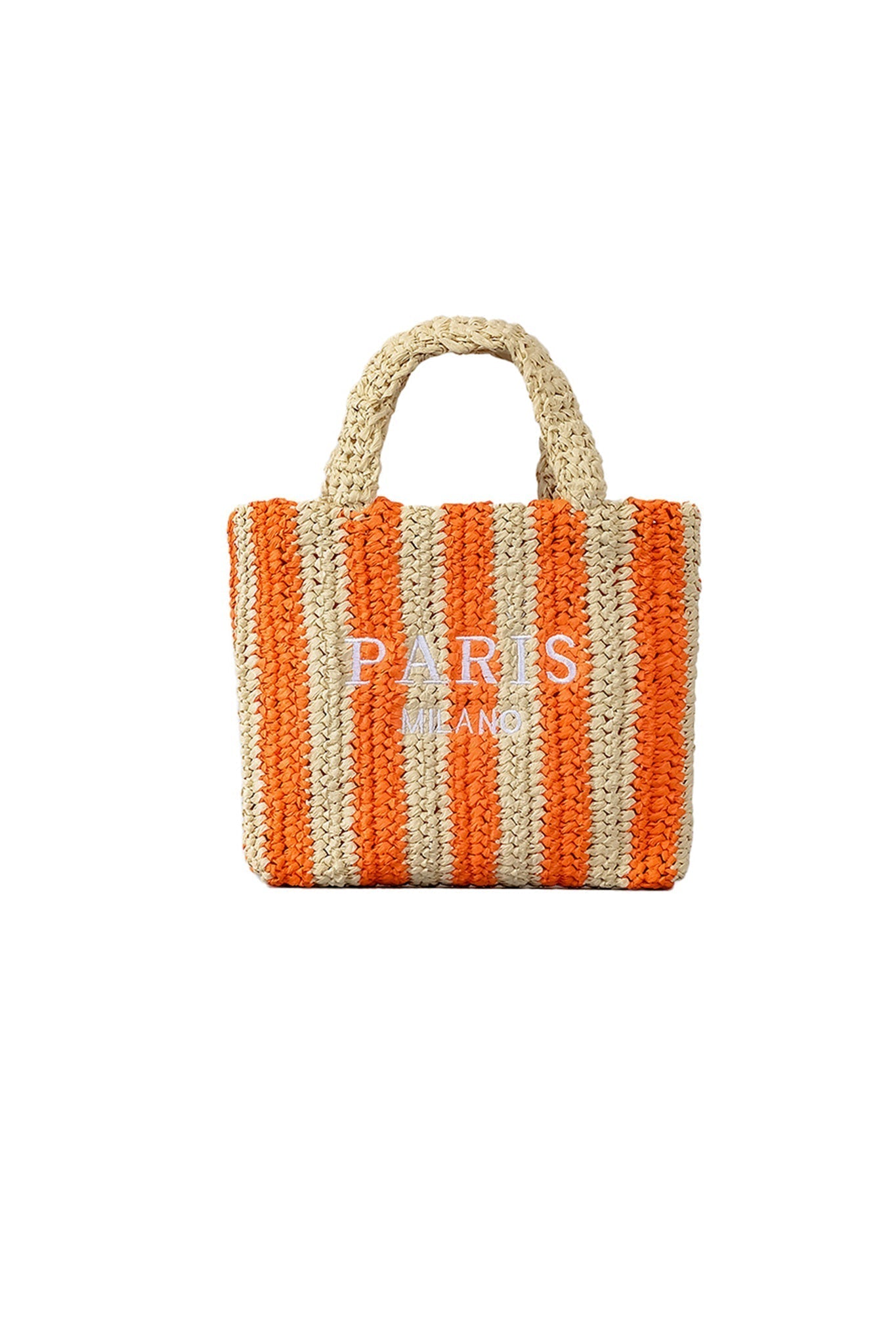 Sunset Stroll Raffia Bag - Orange Beige